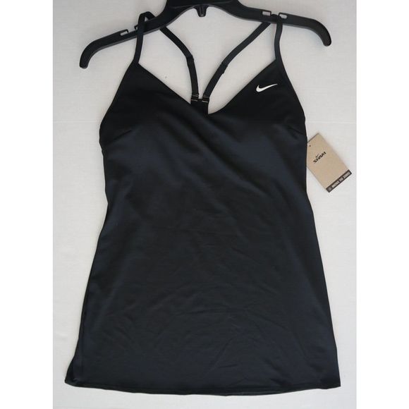 Nike Swim NESSB217 001 Womens Sz Medium Black Essential Racerback Swim Dress $64 - Picture 6 of 11